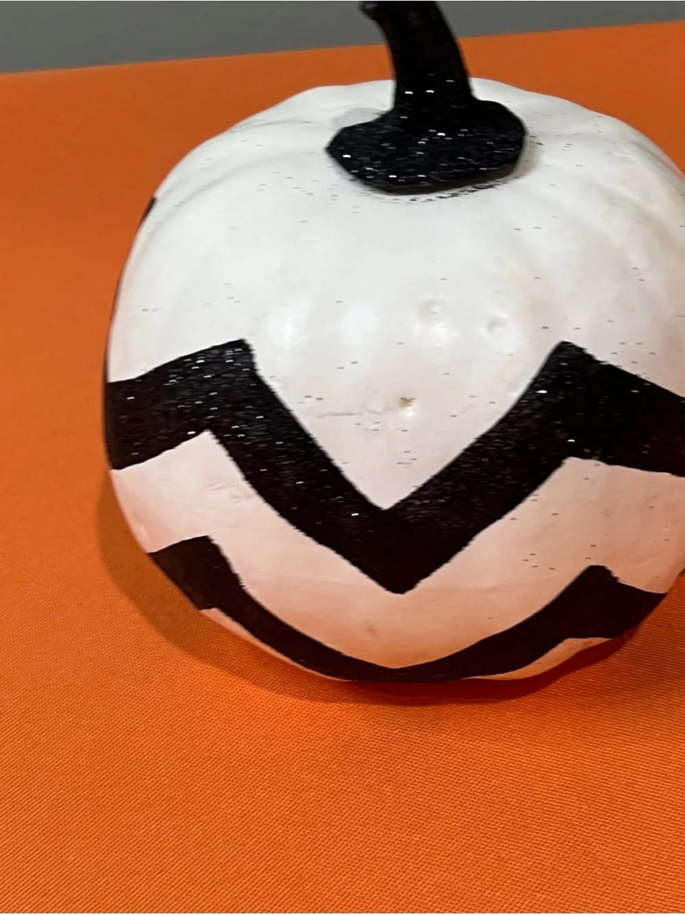 White and Black Decorative Pumpkins - Holiday Tabletop Décor - Picture 14 of 16